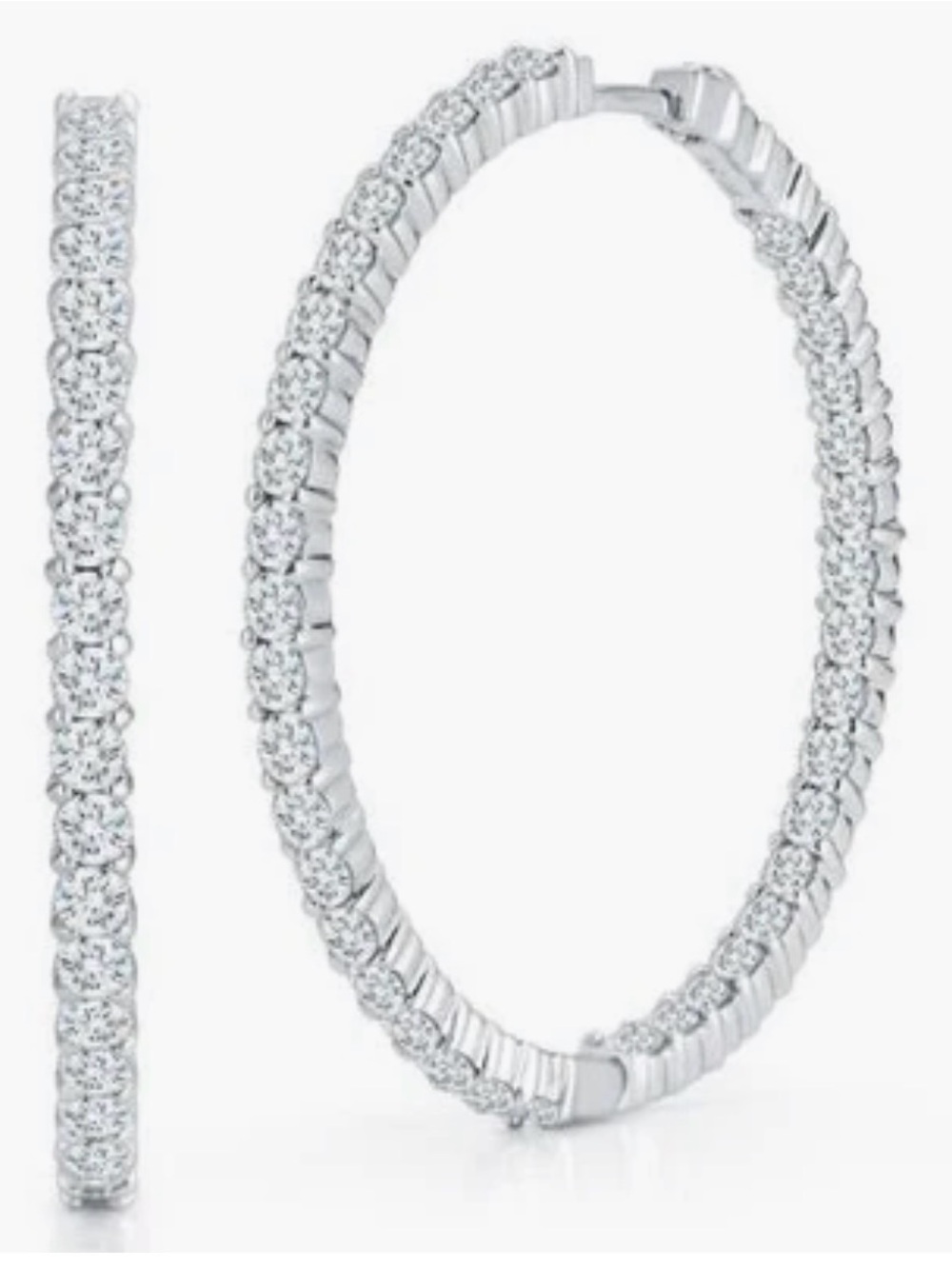 Roberto Coin Large Inside Outside Diamond Hoop Earrings